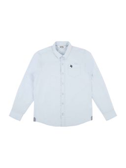 Cantabil - Boys Blue Solid Spread Collar Casual Shirt