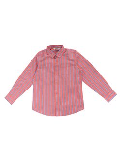 Cantabil - Boys Coral Striped Spread Collar Casual Shirt