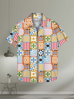 HELLCAT - Multi Color Trendy Regular Fit Printed Causal Half Sleeve Shirt for Boys