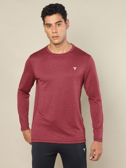 Technosport - Men Melange Slim Fit Round Neck Sports T-Shirt With Double Cool