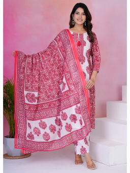 Autumnlane - Multi-Color Tanvi Rosie Cotton Kurta with Pant & Dupatta (Set of 3)