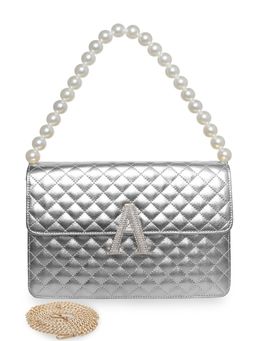 ESBEDA - Silver Personalized Alphabet A Turtle Quilted Handbag for Women