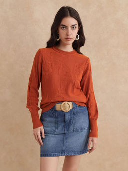 RAREISM - Rust Self Design Relaxed Fit Sweater