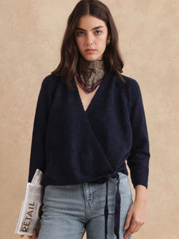 RAREISM - Purple Solid Relaxed Fit Cardigan