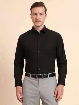 JadeBlue - Black Slim Fit Formal Shirt