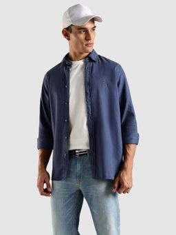 Tommy Hilfiger - Solid Regular Fit Twill Woven Shirt - Blue