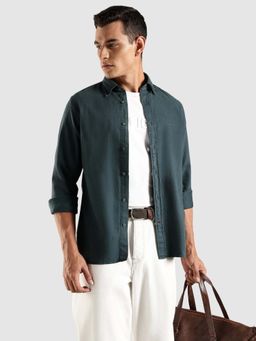 Tommy Hilfiger - Solid Regular Fit Twill Woven Shirt - Green