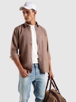 Tommy Hilfiger - Solid Regular Fit Twill Woven Shirt - Beige