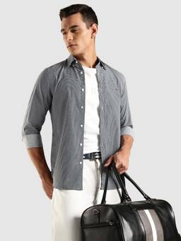Tommy Hilfiger - Checks Slim Fit Poplin Woven Shirt - Grey