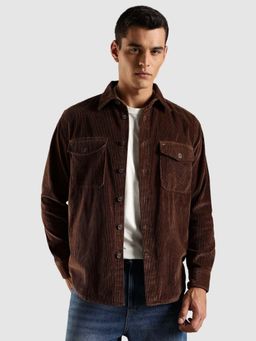 Tommy Hilfiger - Textured Relaxed Fit Cotton Shirt - Brown