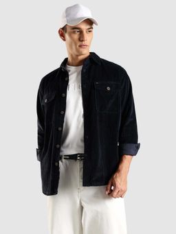 Tommy Hilfiger - Textured Relaxed Fit Cotton Shirt - Navy Blue