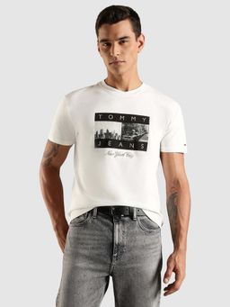 Tommy Hilfiger - Logo Regular Fit Cotton T-Shirt - White