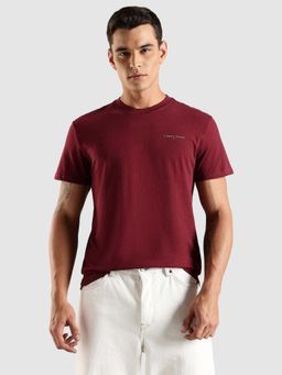 Tommy Hilfiger - Solid Slim Fit Cotton T-Shirt - Maroon