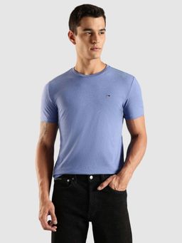 Tommy Hilfiger - Solid Slim Fit Cotton T-Shirt - Blue