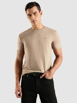 Tommy Hilfiger - Solid Slim Fit Cotton T-Shirt - Beige