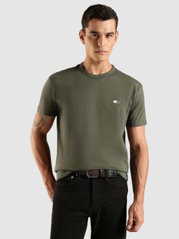 Tommy Hilfiger - Solid Regular Fit Cotton T-Shirt - Olive