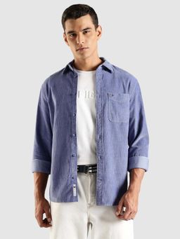 Tommy Hilfiger - Solid Regular Fit Cotton Shirt - Blue