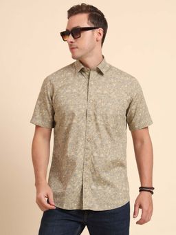 JadeBlue - Beige Printed Semi Casual Shirt