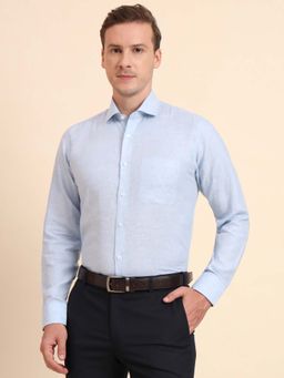 JadeBlue - Sky Blue Linen Formal Shirt