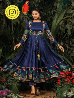 Baise Gaba - Kainaat Anarkali Kurta with Koti (Set of 2)