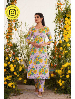Baise Gaba - Farda Kurta Floral Lavender