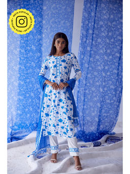 Baise Gaba - White Megh Straight Suit (Set of 3)