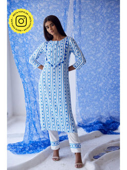 Baise Gaba - White Vaayu Straight Kurta