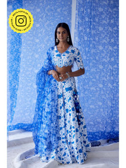 Baise Gaba - White Alizee Lehenga (Set of 3)