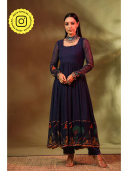 Baise Gaba - Navy Blue Noori Anarkali Kurta