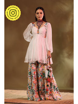 Baise Gaba - White Tara Sharara (Set of 2)