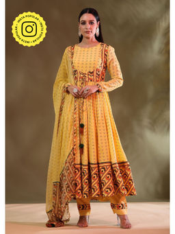 Baise Gaba - Yellow Cynthia Anarkali (Set of 4)