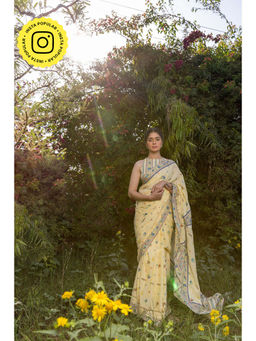 Baise Gaba - Serenitee Saree With Unstitched Blouse Piece - Yellow