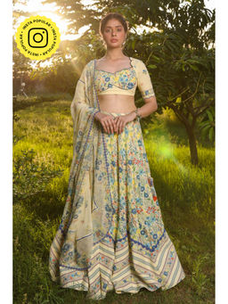 Baise Gaba - Paradise Lehenga - Yellow (Set of 3)