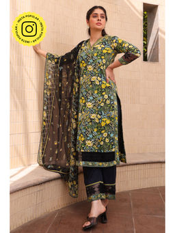 Baise Gaba - Mia Straight Kurta - Black (Set of 3)
