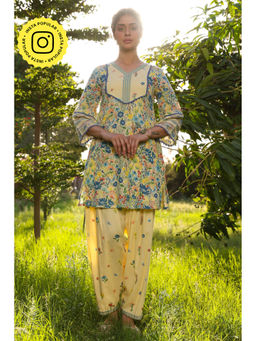 Baise Gaba - Tulie A-line Kurta - Yellow (Set of 2)