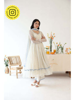 Baise Gaba - Boondie Polka Dot Anarkali Kurta with Pant & Dupatta (Set of 3)