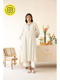 Baise Gaba - Breeze Polka Dot A-Line Kurta with Pant (Set of 2)