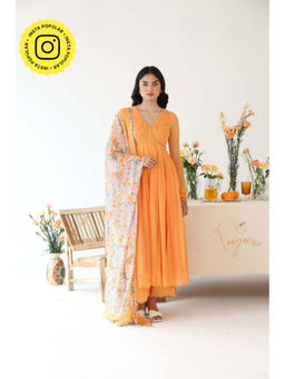 Baise Gaba - Zesty Hand Embroidery Anarkali Kurta with Pant & Dupatta (Set of 3)
