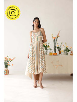 Baise Gaba - Off White Stripes Sonnet Midi Dress