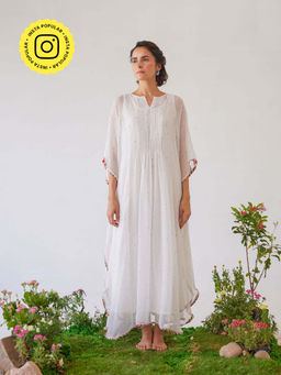 Baise Gaba - White Polka Dots Raahat Kaftan