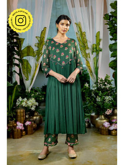 Baise Gaba - Revathi Green Anarkali Kurta with Pant (Set of 2)