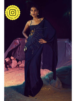 Baise Gaba - Pre-Draped Solina Saree with Unstitched Blouse