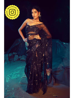 Baise Gaba - Lyric Saree with Stitched Blouse