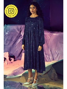 Baise Gaba - Navy Blue Printed Polaris Dress