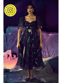 Baise Gaba - Black Celestino Sweetheart Neck Dress