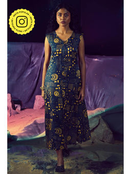 Baise Gaba - Navy Blue Taraksh Printed Dress