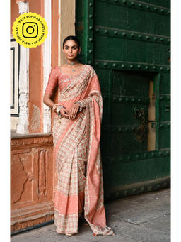Baise Gaba - Jal Jharokha Printed Saree with Stitched Blouse