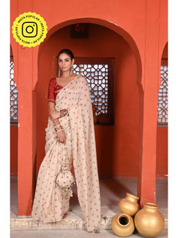 Baise Gaba - Bagh Booti Printed Gota Work Saree with Stitched Blouse