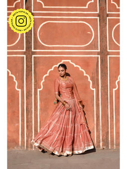 Baise Gaba - Hawa Mahal Gota Work Blouse with Lehenga and Dupatta (Set of 4)