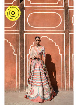 Baise Gaba - Rang Mahal Gota Work Blouse with Lehenga and Dupatta (Set of 3)